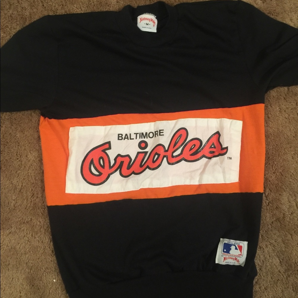 Orioles colorblock tee medium nutmeg mills